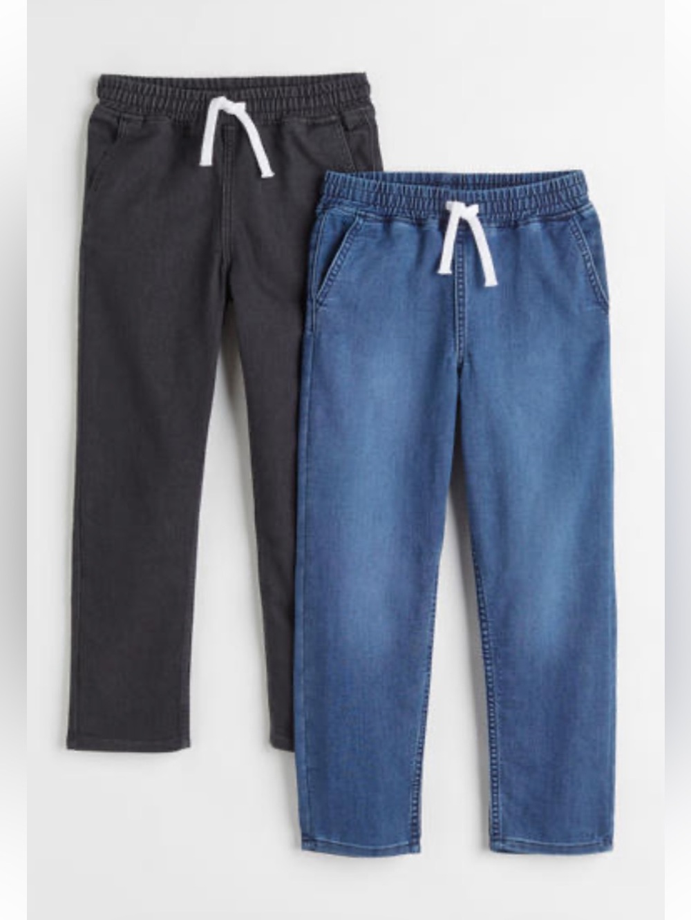 BRAND NEW boy youth h&m H&M 2 pack denim joggers size 14 +